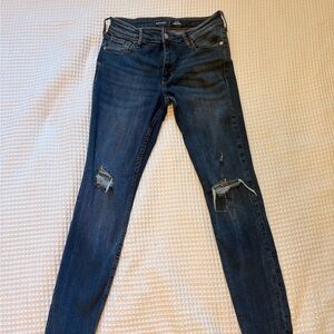 Old Navy Dark Blue Distressed Skinny Jeans